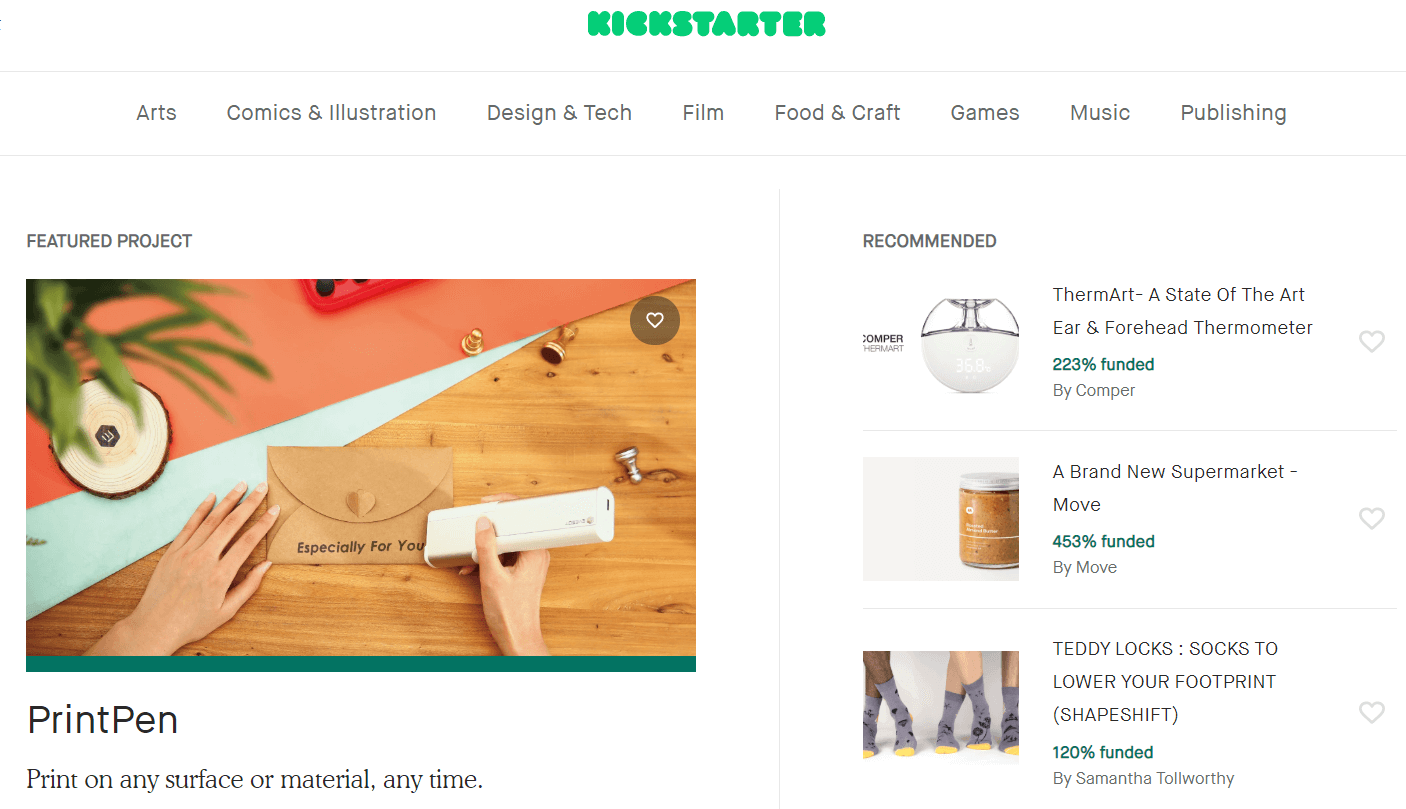 kickstarter to find product idea