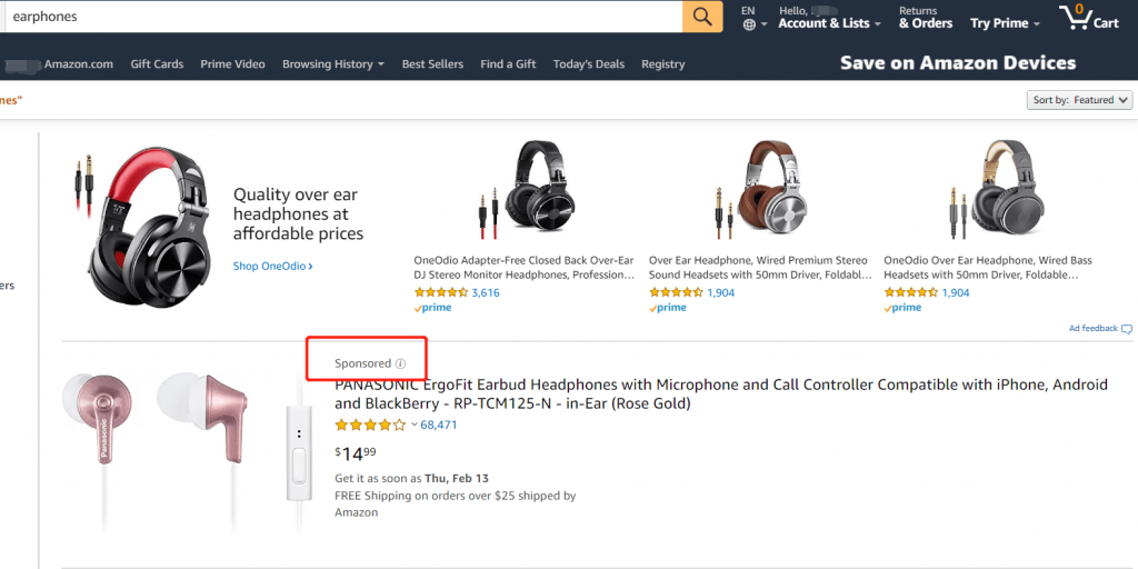 Amazon sponsored product adv