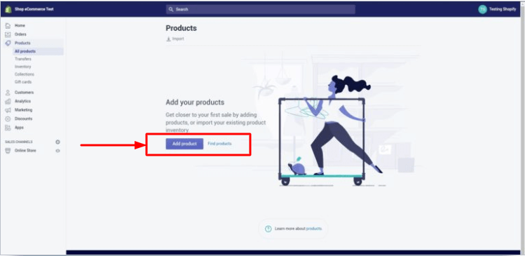add product to Shopify store