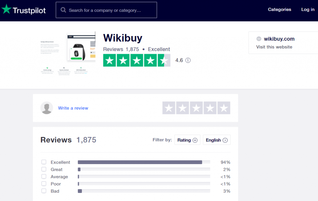 Wikibuy reviews on Trustpilot