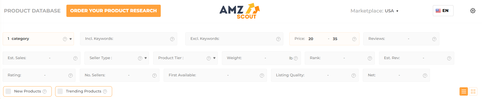AMZScout Product Database